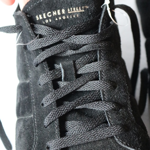 SKECHERS Street Los Angelis Black Suede Sneakers Lace Up Men's Size 8.5 Skate - Picture 11 of 11